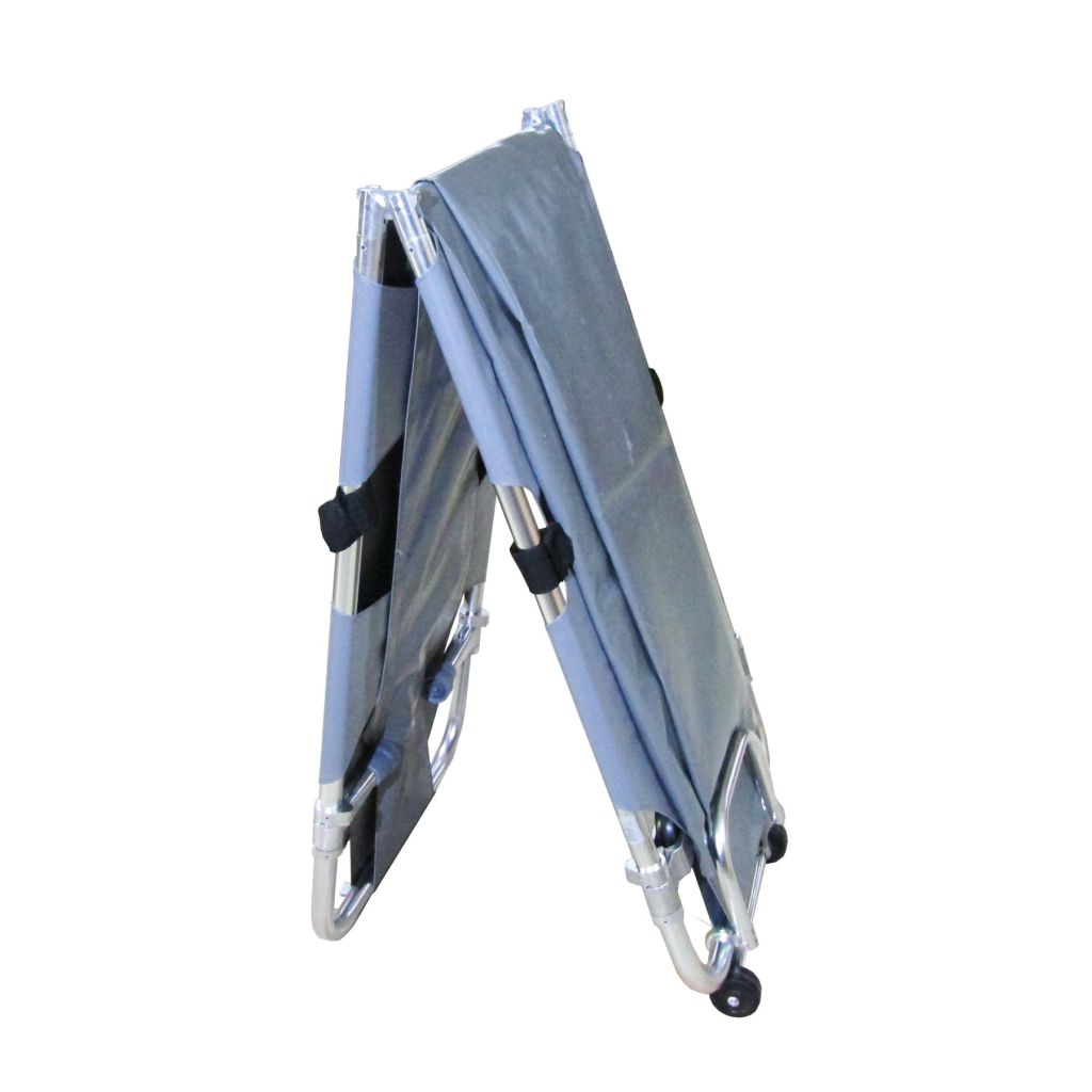 Aluminum stretcher with wheels and body bag foldable lengthwise "ATHENA